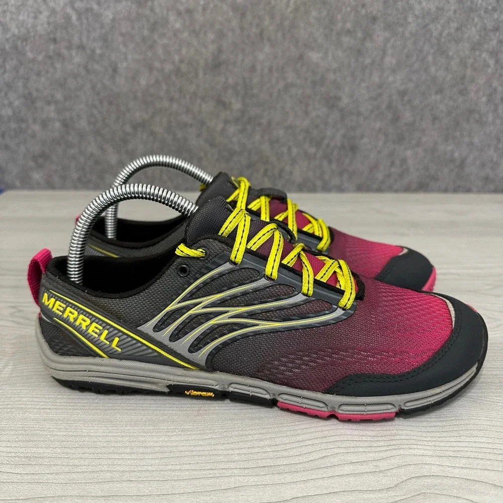 Merrell Ascend Glove Trail Running Shoes Womens 8.5 Pink Charcoal Minimalist 0mm